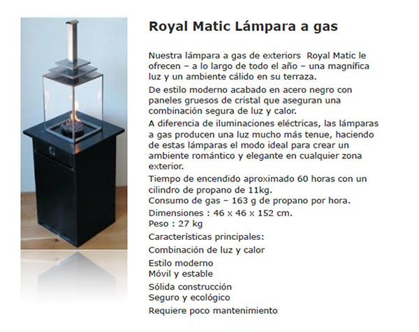 Gas Royal Matic Lampara a gas 1