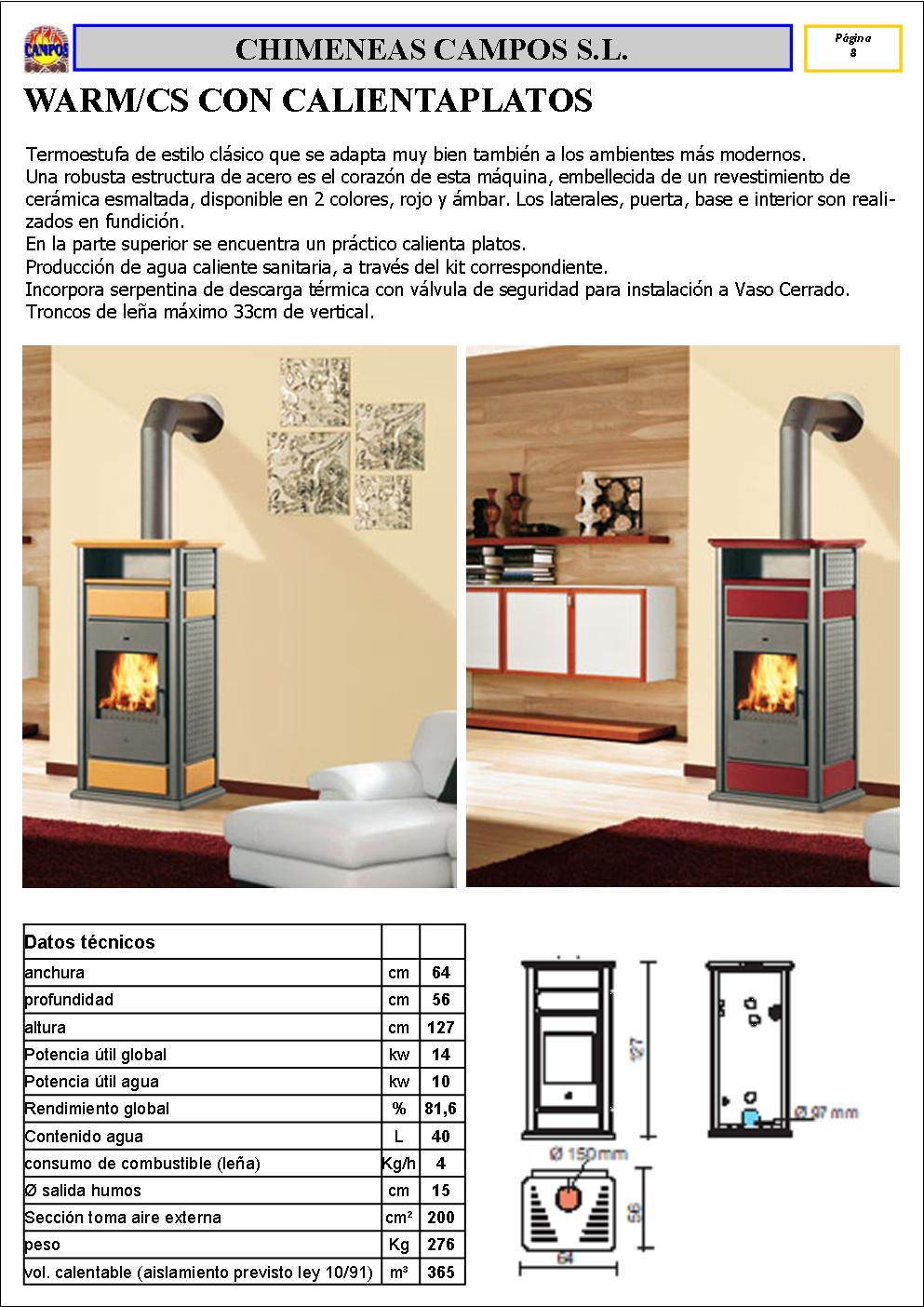 FICHA THERMOESTUFAS LENA WARM CS CC